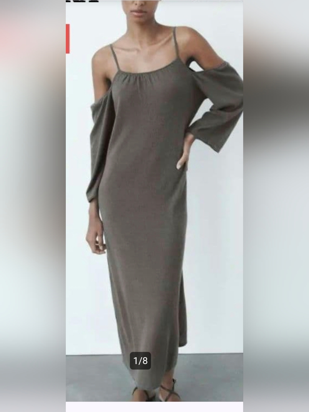 ZARA Long One-Piece Dress Carbon Gray (Size M)